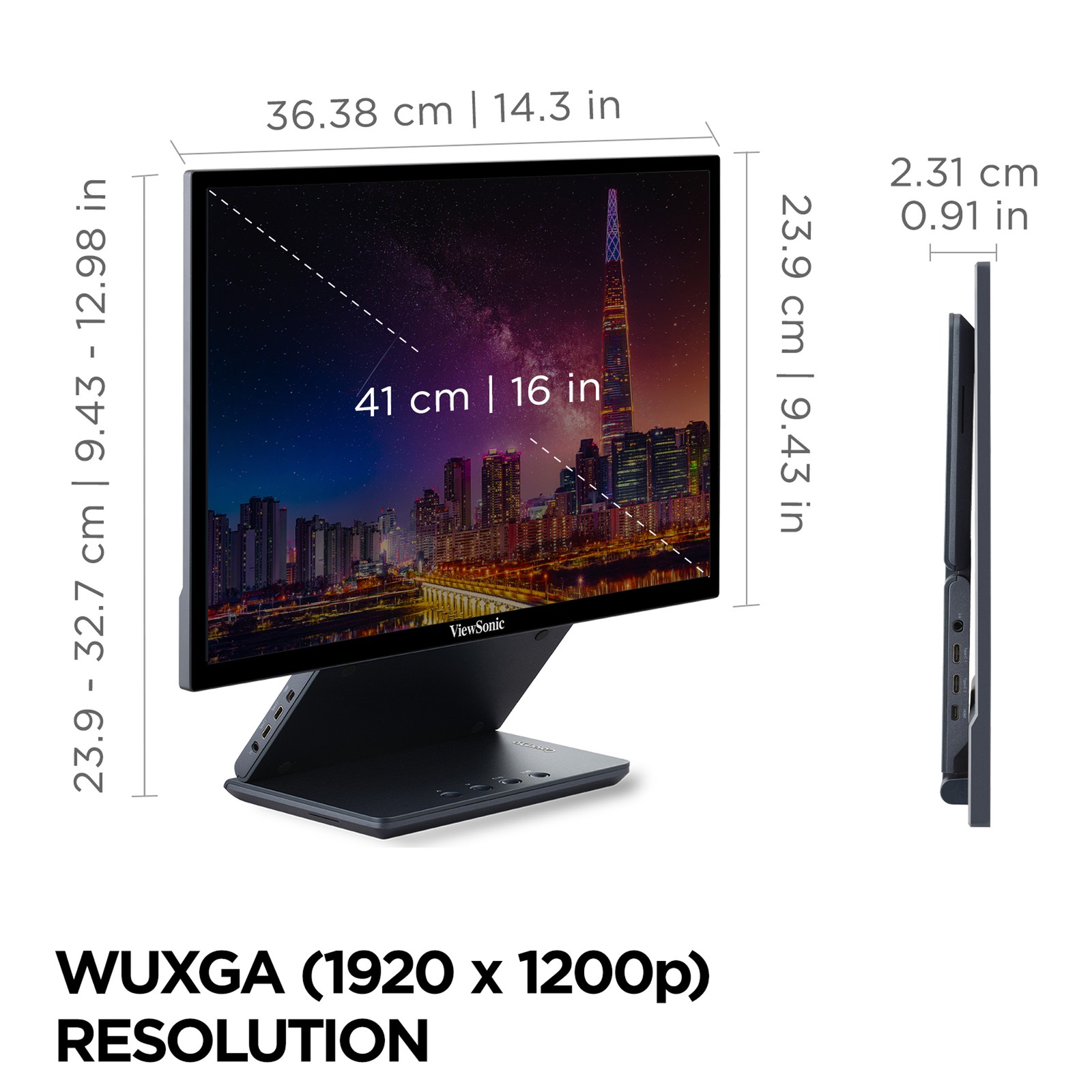 Monitor portátil ViewSonic VP1656 de 15.6" FHD IPS con USB C de doble alimentación, imagen 5