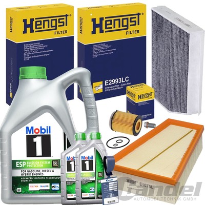 HENGST FILTERSET+MOBIL 5W30 ÖL passend für A/B KLASSE W176 W246 CLA C117 GLA 156