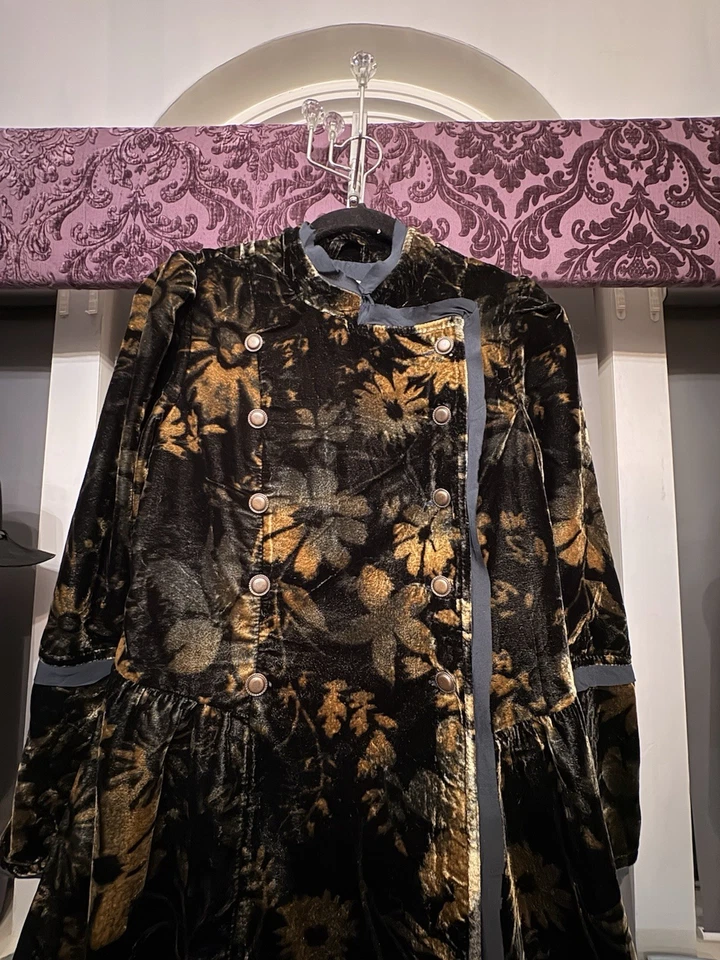 NEW Free People Hazel Velvet Floral Duster Jacket Small Black - Image 2 of 4