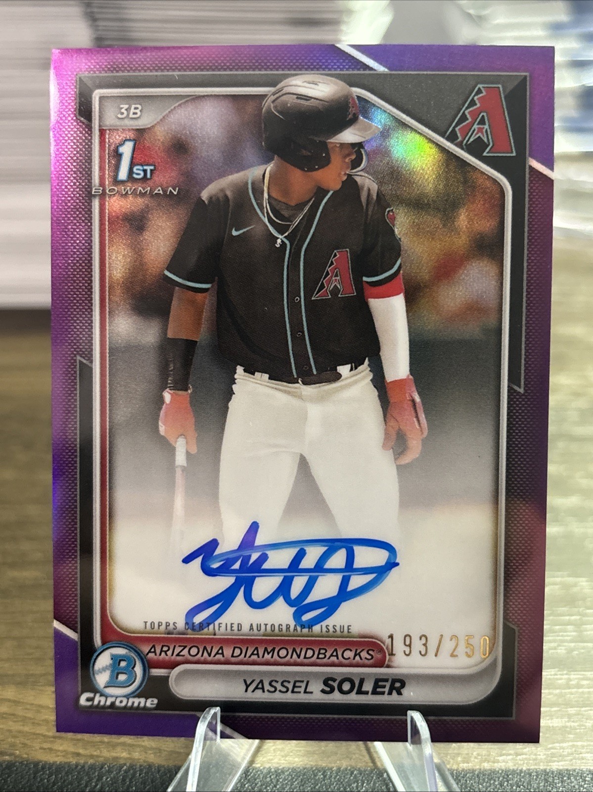 2024 Bowman Chrome 1st Prospect Yassel Soler Purple Refractor Auto 193 /250