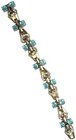 TRIFARI Sterling Alfred Philippe Deco Aquamarine & Pavé Rhinestone Link Bracelet — photo 3