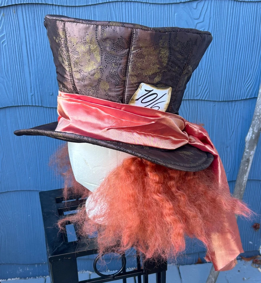 Sombrero de copa Sombrerero Loco Disney con ajustador de talla de disfraz de pelo Alicia en el País de las Maravillas Foto 2 de 4