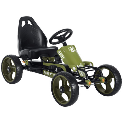 Go Kart  Kettcar mit Handbremse Kinder Tretauto Tretfahrzeug ab 3 Jahre Grün