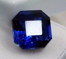10-11 Ct  Natural Blue Kashmiri Sapphire Certified Radiant Cut Loose Gemstone