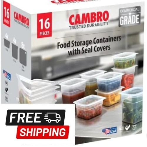 Cambro 16-Piece Food Storage Container Set with Seal Lids, Airtight, Durable, St
Opens in a new wind