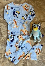 Bluey Pajamas Kids 4T Sleepwear 2-piece toddler PJ s w/ Bluey Character Stuffie