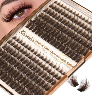 Brown Lash Clusters with Spikes Cluster Eyelash Extensions 10-20mm DIY Eyelash C