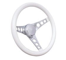 Steering Wheel 3-spoke Classic Series Black Foam Steering Wheel W Chrome