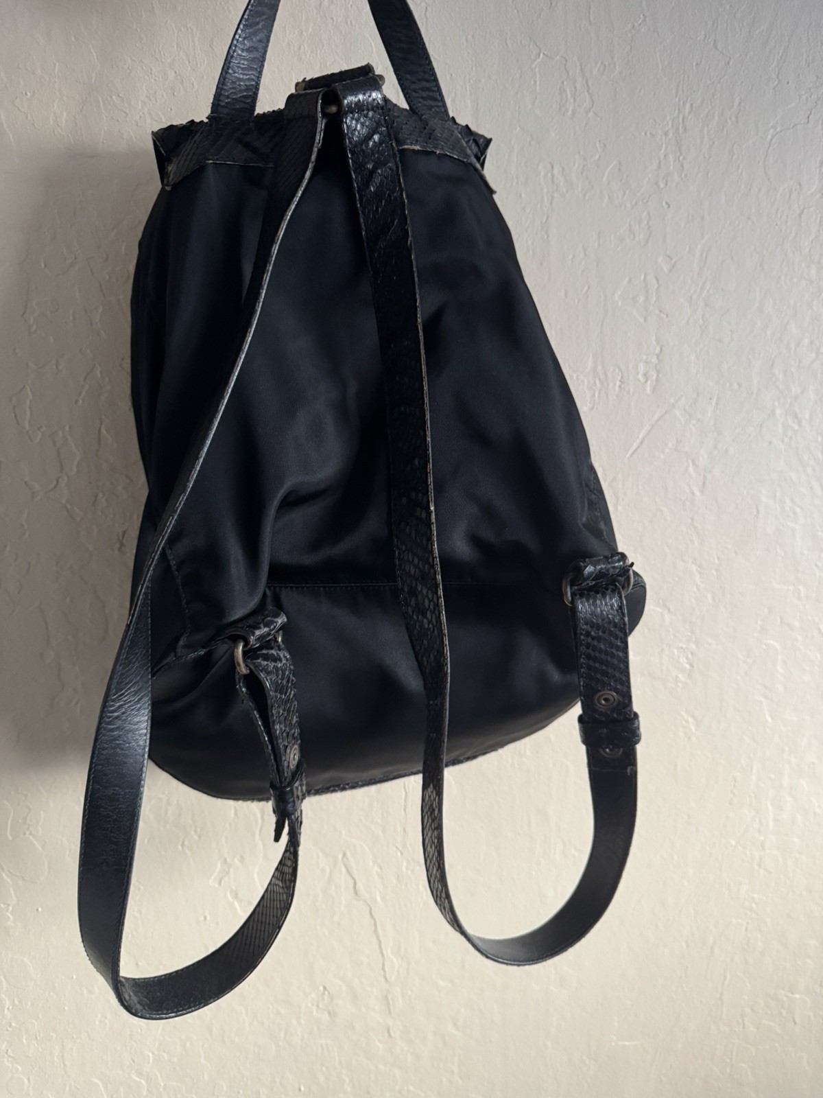 PRADA Backpack PYTHON BAG BLACK SNAKESKIN LEATHER… - image 2