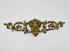 Antique Brass Pediment BACCHUS Furniture Ornament Ormolu Wall Art