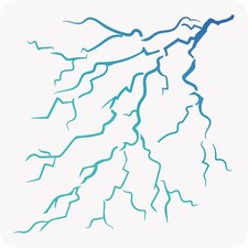 Lightning Bolt Stencil, 12x12 Weather Nature Storm Pattern Drawing Templates for