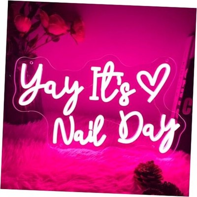 Yay It's Nail Day Neon Sign For Spa Beauty Room Nail Brows Lashed C-nail day