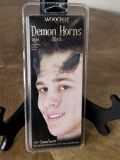 Woochie Black Demon Horns Latex Prosthetic FX Special Effects Makeup WO241 NEW