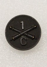 Btry C, 1st Field Artillery Regiment - Army Enlisted Collar Disc, WWI era s/b 