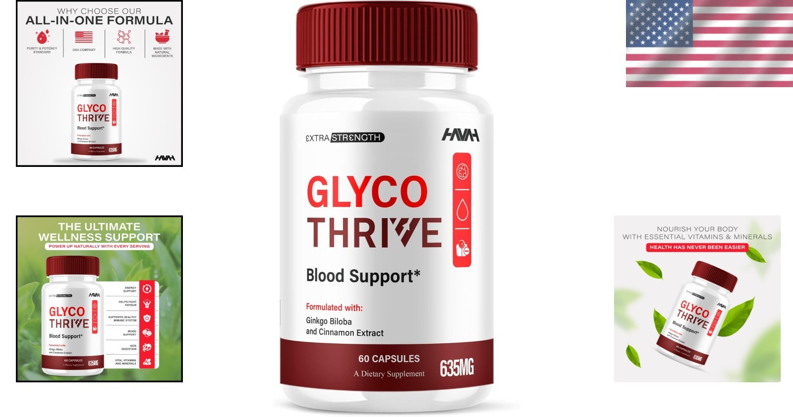 Glyco Thrive  Health Support Capsules - Balanced Energy Formula, 60 Count thumbnail 2