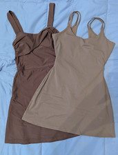 Lycra 2 Mini Dresses 1 - Taupe (s), 1 - Brown (xs)