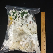 70 pc Mixed Lot Vintage Floral Wedding Flowers Embellishments Craft Bouquet Bell