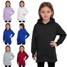 Girls Boys Hooded Pullover Tops Hoodies Warm Winter Thicken Pullover Sweatshirt
