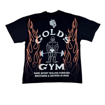 Darc Sport x Gold's Gym On Fire Premium Tee Black Medium LCTT001-344-001-M NEW