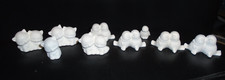 MIXED LOT OF 9 MINIATURE READY TO PAINT CERAMIC BISQUE BIRDS & RACOON FIGURES