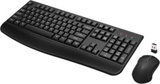 Wireless Keyboard and Mouse Combo, Full-Sized 2.4GHz Wireless Keyboard with