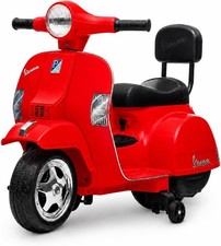 Kids Electric Scooter 6V 4-Wheel Ride on Motorcycle W/ Training Wheels Headlight