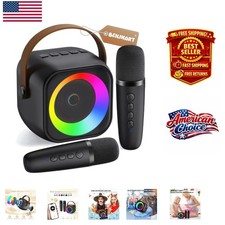 Rechargeable Karaoke Speaker with Bluetooth  Vibrant Lights for Home Parties
