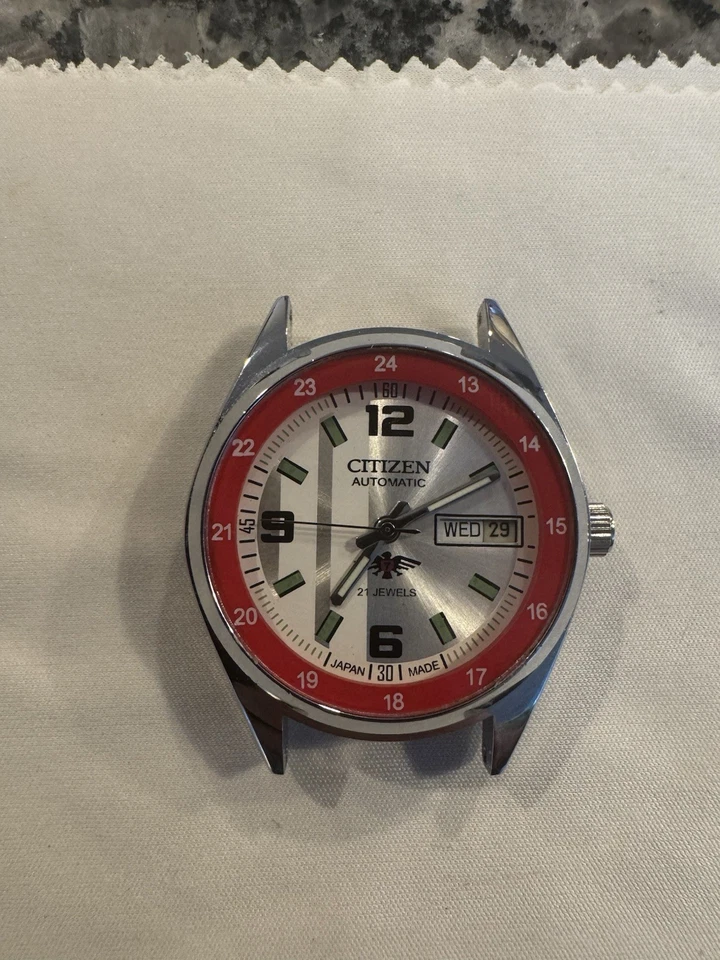 Reloj Citizen Automático 21 Joyas Vintage Japón 8200A - Bisel Rojo - Funcionando Foto 3 de 4