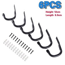 6x Heavy Duty Storage Hooks Wall Mount for Ladder Garage Bike Garden Shed Tools