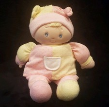 Baby Gund My Dolly 58057 Yellow  Pink Outfit Pocket White Dots 12  Plushie