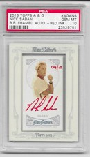 2013 Topps Allen & Ginter #AGANS NICK SABAN *Red Ink* AUTO PSA 10 *POP-1* #04/10
