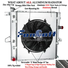 3-Row Radiator Shroud Fan For 98-11 Ford Explorer Ranger/ Mazda B3000 B4000 AT