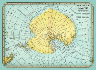 ANTARCTIC - 1938 Map - BIG MAGNET 3.5 x 5 in