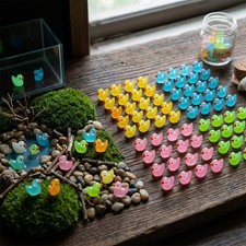 50 Pack Mini Resin Duck Figurines Luminous Random Color Tiny Duck Charms