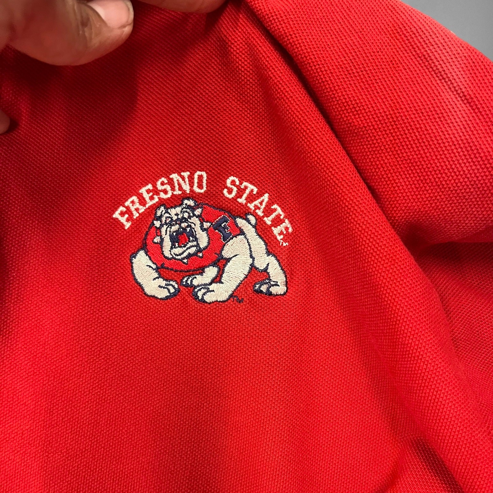 Fresno State Bulldogs Vintage Jerzees Polo Shirt Pique FSU NCAA Division 1 Carr