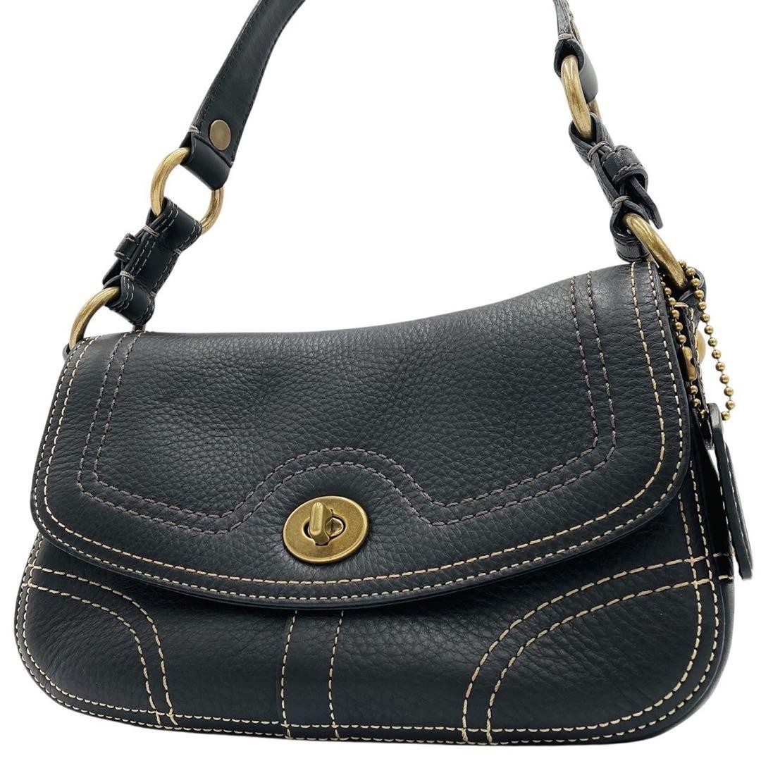 Coach Black Leather Authentic Shoulder Bag G07121755