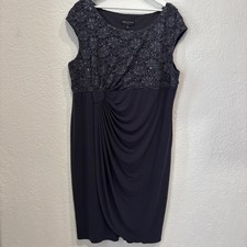 Women's Connected Woman Charcoal Grey Sequin Lace Dress 22W 289 