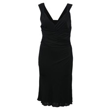 Versace V-Neck Knee-Length Dress In Polyester Women Black Size 40