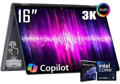 HP OmniBook X AI 16" 3K OLED Touchscreen Laptop Intel Core Ultra 9 288V 2TB SSD
