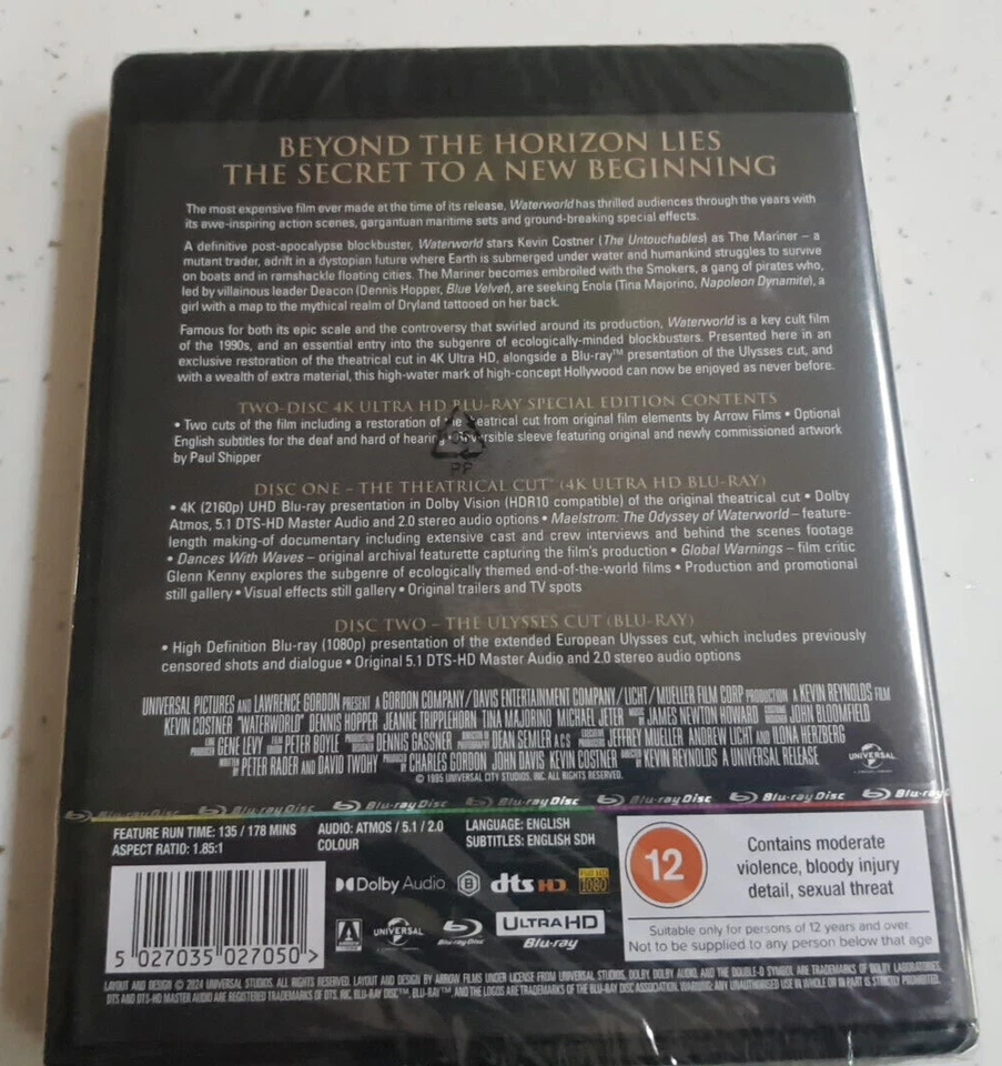 Waterworld - 4K Ultra HD Blu Ray - New & Sealed - Image 2 of 2