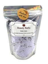 Lavender Bath Salts Lavender Flower Epsom salt bath soak gift for her Body Soak