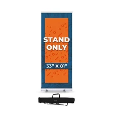Heavy Duty Premium Retractable Banner Stand w/ Widened Base and Adjustable Size