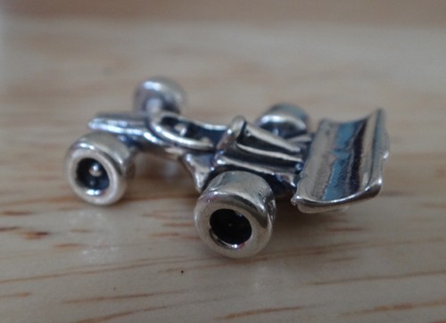 Sterling Silver 3D 21x14x7mm Formula One Grand Prix Race Car Charm - Picture 2 of 5