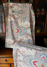 LAUREN RALPH LAUREN TWO EURO SHAMS 23" X 29" PAISLEY CHAMBRAY BLUE ECRU PAPAYA