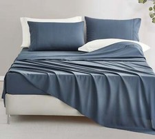 4-Piece Stone Washed Rayon Derived from Bamboo Polyester Blended Sheet Set