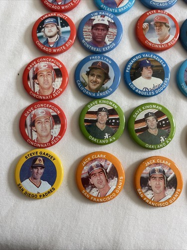 1984 Fun Foods Pinback Buttons Lot Set Baseball Players Vtg 80s 1" Quantity 80 - Picture 8 of 9