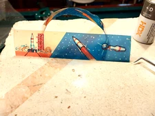 YONEZAWA  TIN NASA SPACE VAN CAPE CANAVERAL Japanese Rotating Space Scene Part