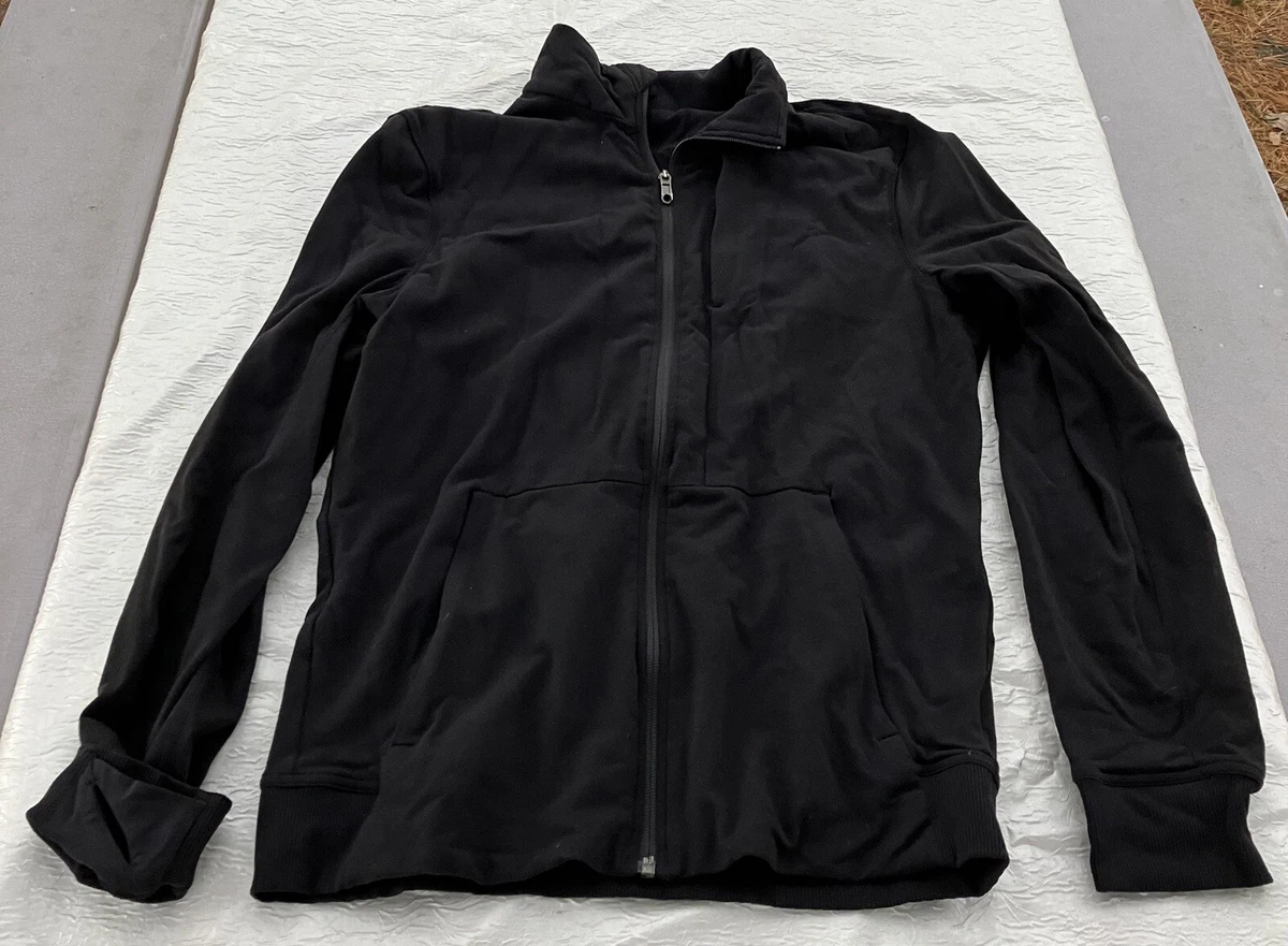 Lululemon Black Men MEDIUM Long Sleeve Zip Up Athletic Casual Jacket Thumb  Holes