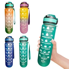 Sport water bottle , water bottle with time marker 30 oz water bottles running