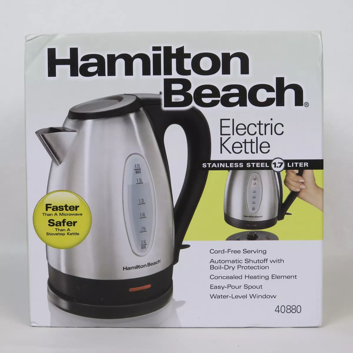 Hamilton Beach Stainless Steel 7-Cup Cordless Electric Kettle in the Water  Boilers & Kettles department at